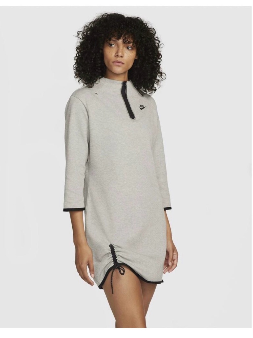 Nike Gray Sweatshirt Dress with Black Trim